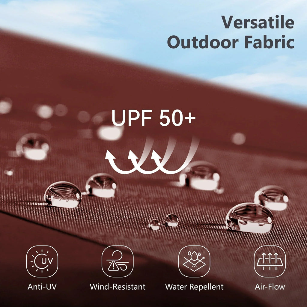 MAISON ARTS dubbele parasol voor terras, 15 ft, extra groot, tweepersoons, inclusief voet