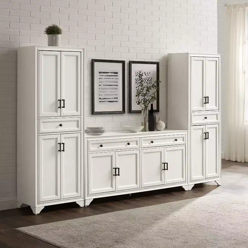 Ensemble 3 pièces Tara de buffet et meuble garde-manger finition vieillie - Crosley