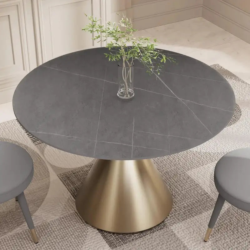 Set Morden Fort moderno e lussuoso composto da tavolo da pranzo rotondo e 4 sedie