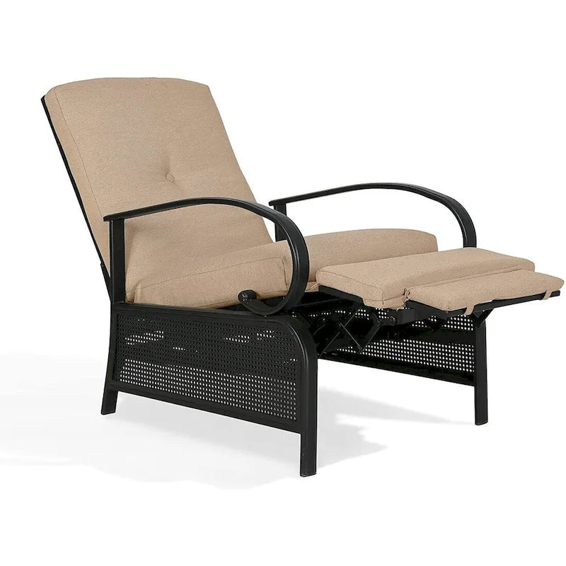 Verstellbarer Relaxsessel für Terrasse, Lounge-Sofa mit Kissen – 38 (T) × 26,5 (B) × 38,5 (H) Zoll