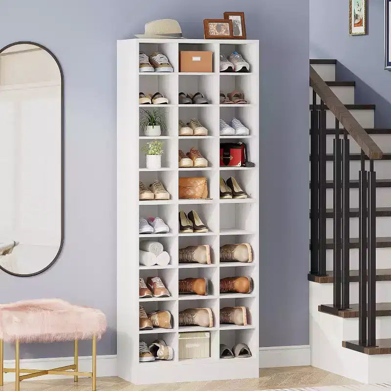 Meuble à chaussures Tribesigns à 10 niveaux avec 30 compartiments