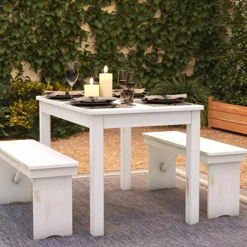 Flash Furniture 46 x 30 Rectangular Solid Pine Farm Dining Table