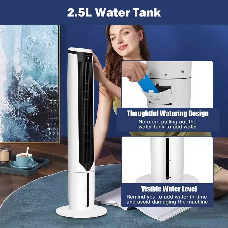 Costway 3-in-1 verdampingsluchtkoeler van 41 inch, draagbare torenventilator en luchtbevochtiger