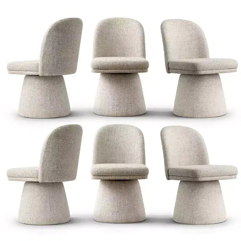 Set di 6 sedie da pranzo moderne girevoli a 360° senza braccioli, con base a piedistallo, eleganti sedie d'accento per cucina, sala da pranzo o ufficio-Panipeachy