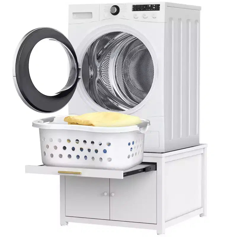 Black / White Heavy-Duty Metal Washer & Dryer Pedestal Stand – Single Unit, Anti-Vibration