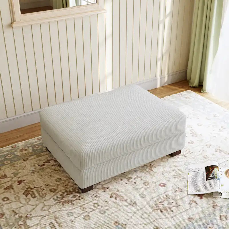 Pouf d’appoint moderne surdimensionné en tissu côtelé