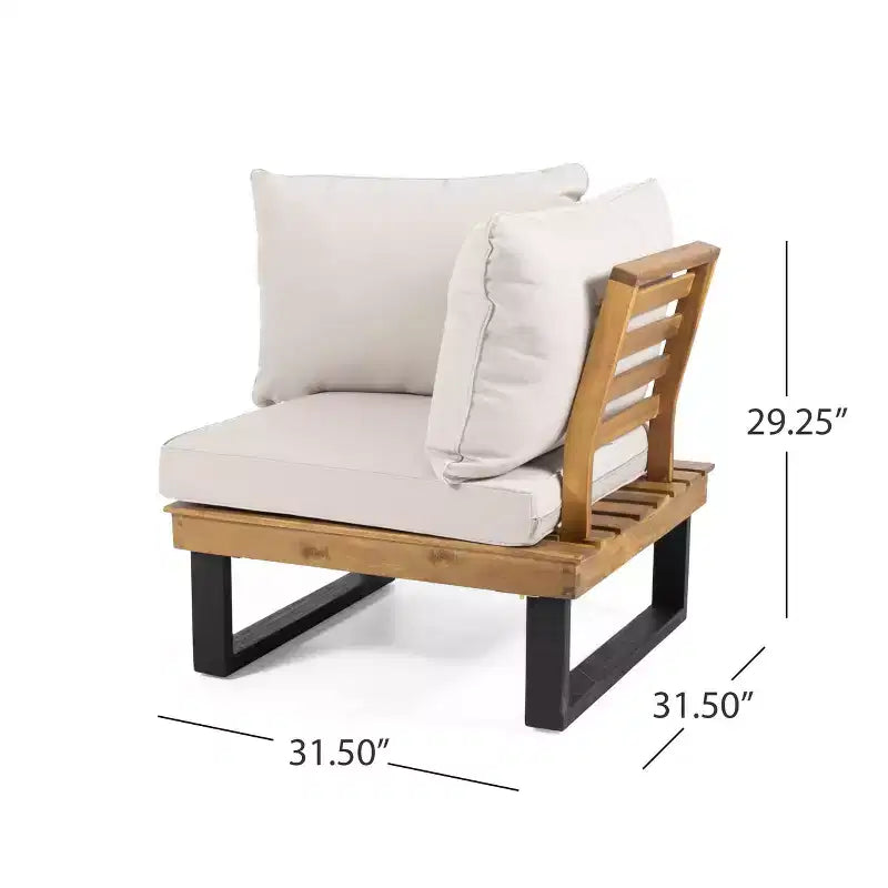 L-vormige loungeset voor buiten, terras- en tuinset met salontafel en waterafstotende kussens – ModernLuxe