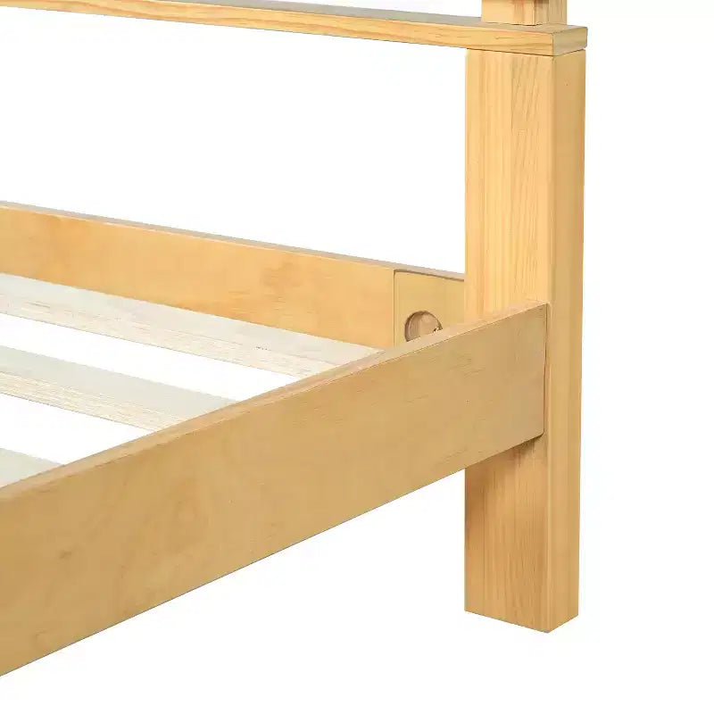 Christopher Knight Home Eunji Modern Pine Wood Bed Frame with Horizontal Slatted Headboard