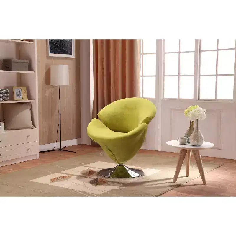 Manhattan Comfort 4 darabos Tulip forgatható hangsúlyszék-garnitúra, narancssárga/sárga: bársony kárpitozás, összeszerelést nem igényel