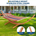 Hangmatstandaard, robuuste universele houten standaard voor buiten, weerbestendig, gebogen, draagvermogen 475 lb, voor terras, achtertuin en binnen