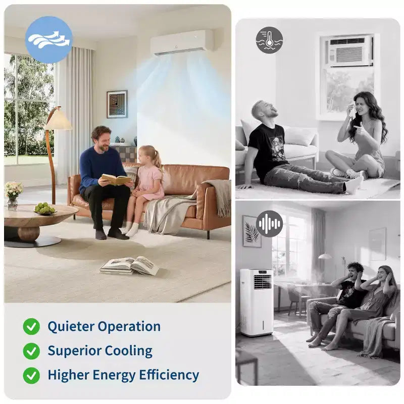 Ultra-leise 42 dB|12000 BTU 19 SEER kanallose Mini-Split-Klimaanlage mit Wärmepumpe|3-in-1-Kühlung, Heizung und Entfeuchtung|230-V-Wechselrichter-Klimaanlagensystem, weiß