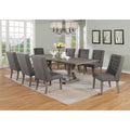Best Quality Furniture 9-teiliges rustikales ausziehbares graues Esszimmer-Set