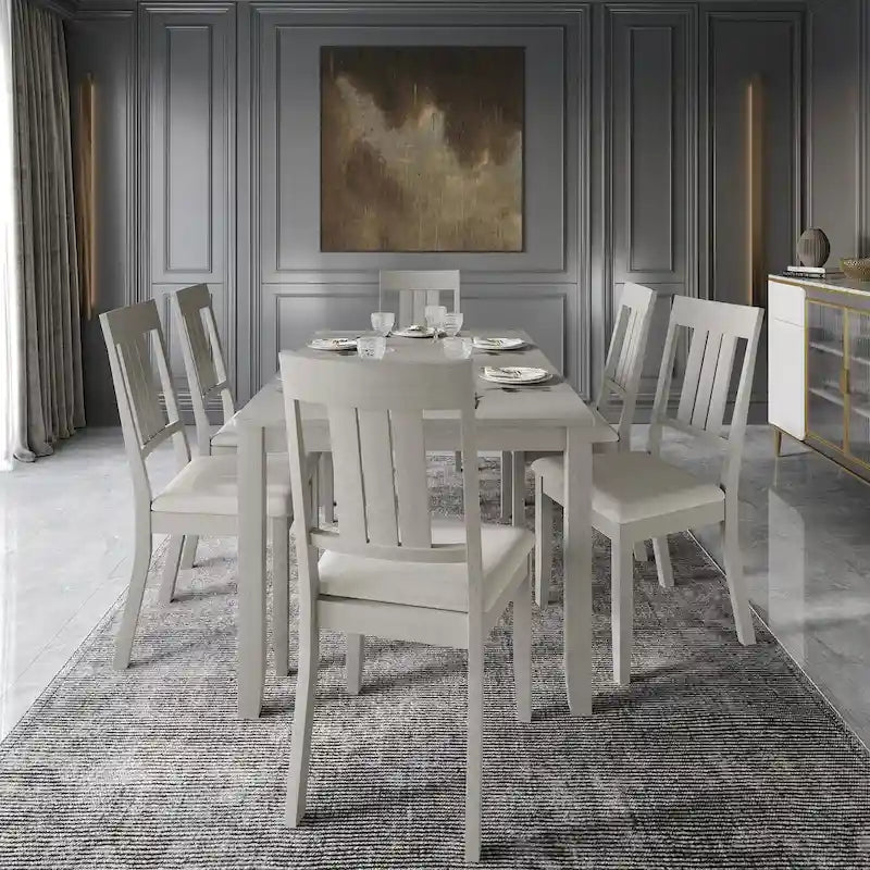 Set da pranzo in legno classico CraftPorch da 7 pezzi