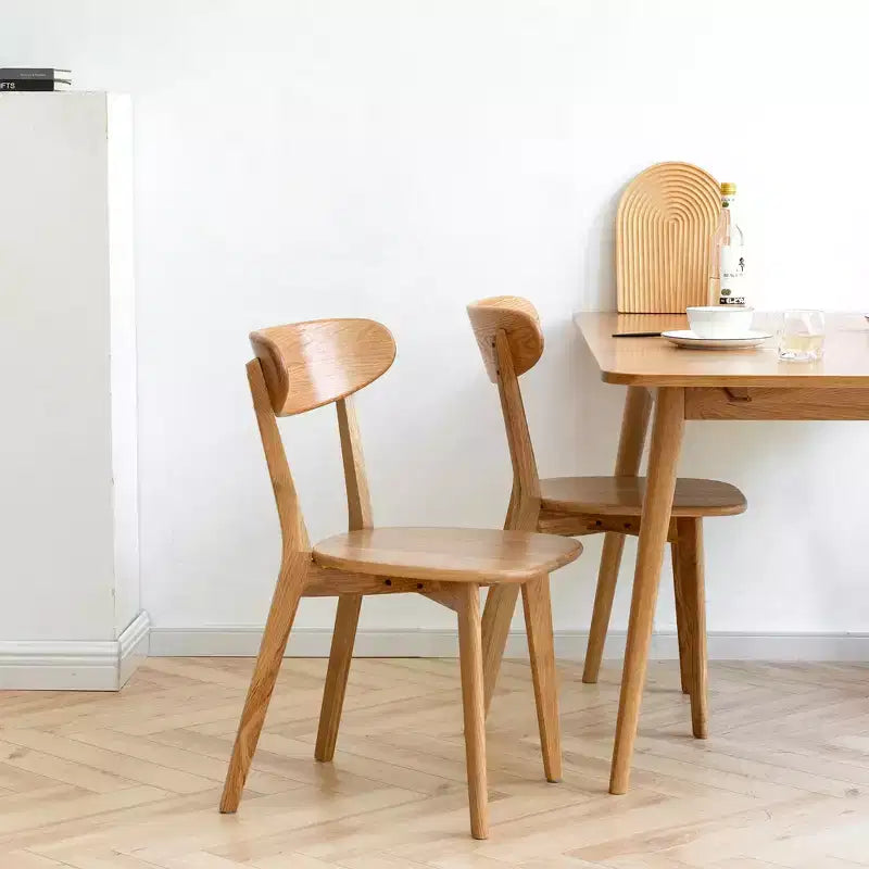 MAYEERTY set van 4 eetkamerstoelen van massief hout, natuurlijke houten stoelen voor keuken, eetkamer of woonkamer