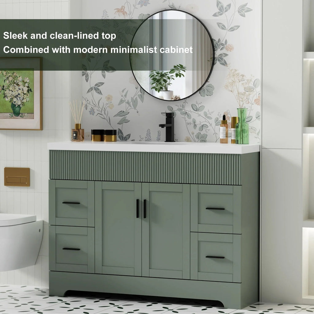 Wavy Line badkamermeubelset van 30/36/48 inch met wastafel en kraan