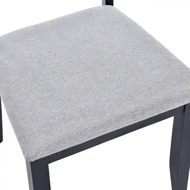 Juego de comedor de 5 piezas de madera maciza de 47 L (1 mesa + 4 sillas con respaldo de listones)