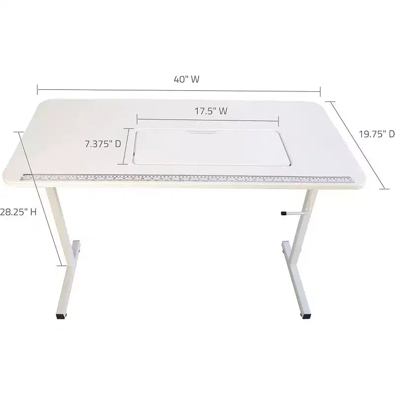 SewingRite SewStation 101 çelik ayaklı, taşınabilir katlanır dikiş masası, beyaz - ev, ofis ve işletme için ideal
