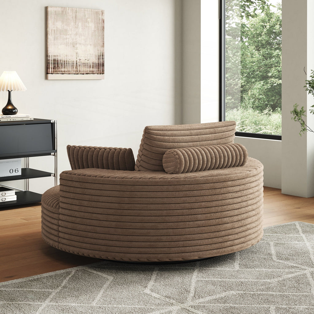 Einzelner Drehstuhl aus Cord-Chenille-Schaumstoff