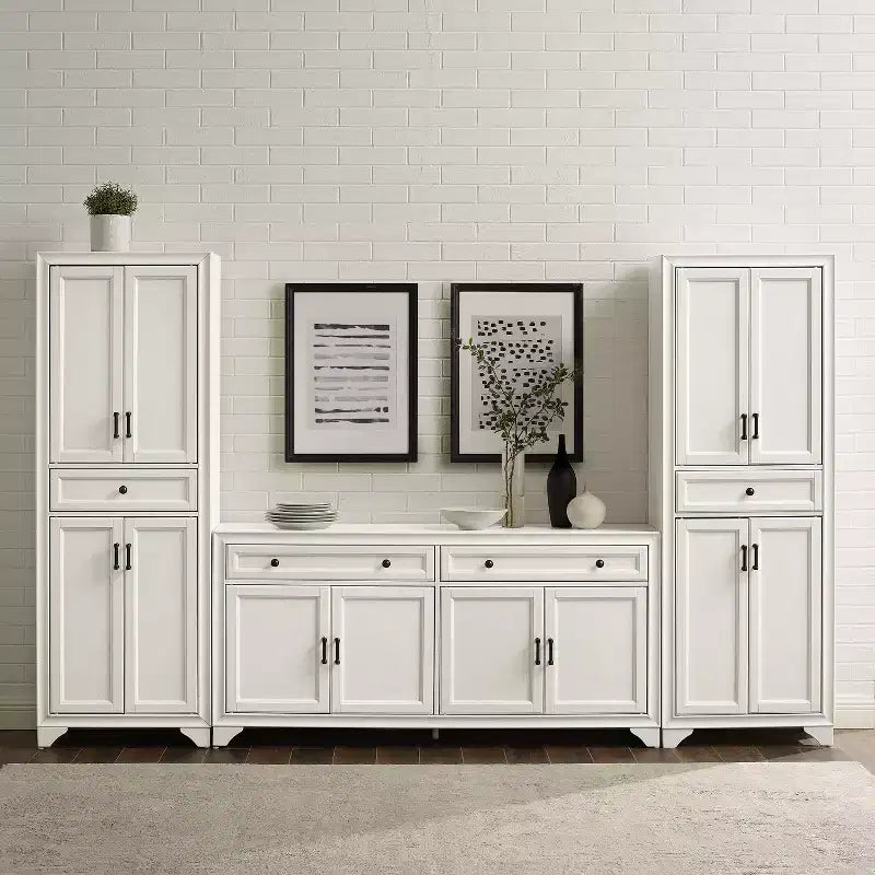 Ensemble 3 pièces Tara de buffet et meuble garde-manger finition vieillie - Crosley
