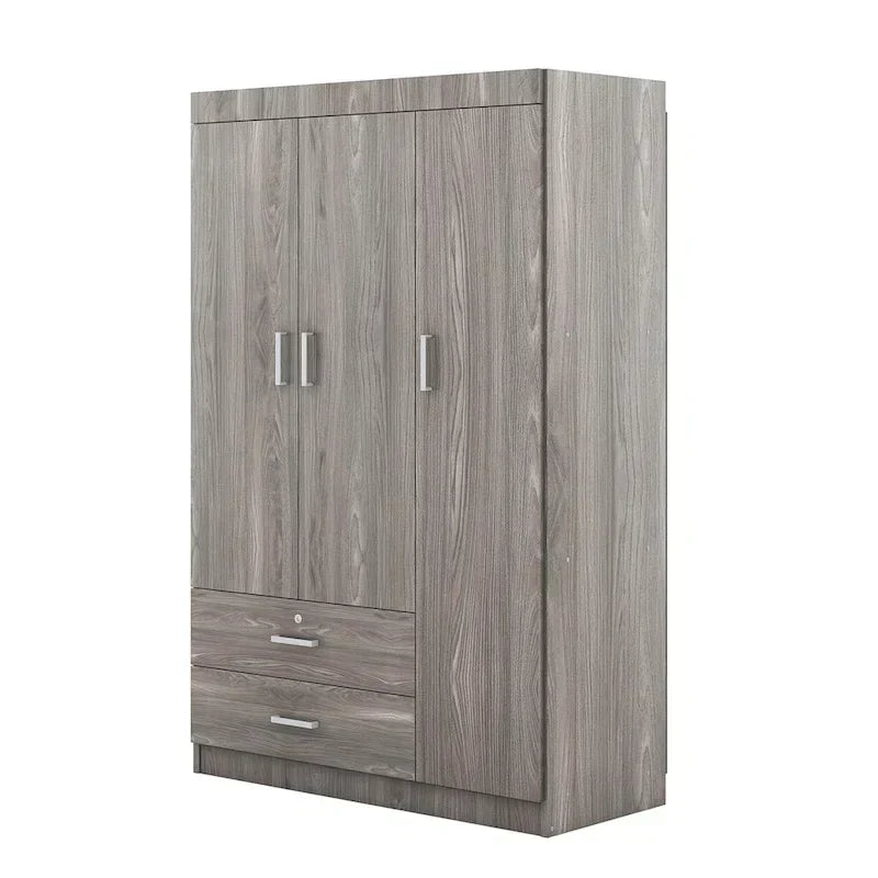3-Door Wardrobe with 2 Drawers