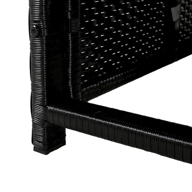 Vierkante loungeset van rotan voor buiten met spa-omlijsting en frame