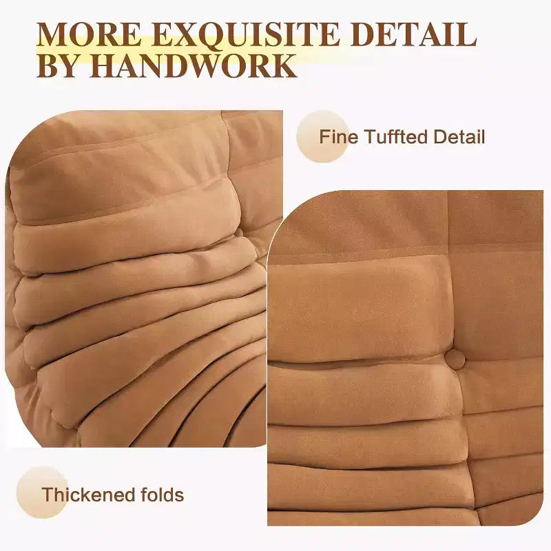 Divano oversize a sacco Fireside con pouf, poltrona a due posti in finta pelle scamosciata adatta agli animali domestici per soggiorno o ufficio, senza montaggio