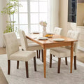 Juego de 6/4 sillas de comedor Parsons con capitonado de botones, sillas de cocina de tela tapizada con patas de madera y asientos acolchados, muebles para salón y cocina