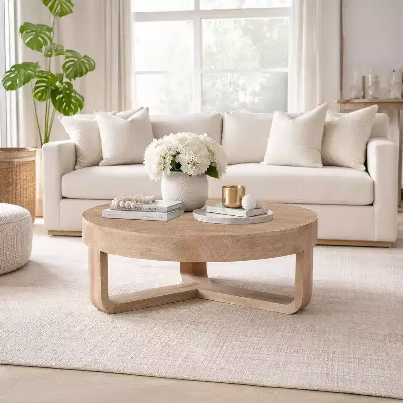 Royal Hampton 32 inç yuvarlak üst tablalı, açık kızak tabanlı sehpa