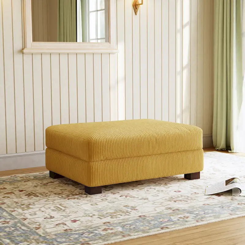 Pouf d’appoint moderne surdimensionné en tissu côtelé
