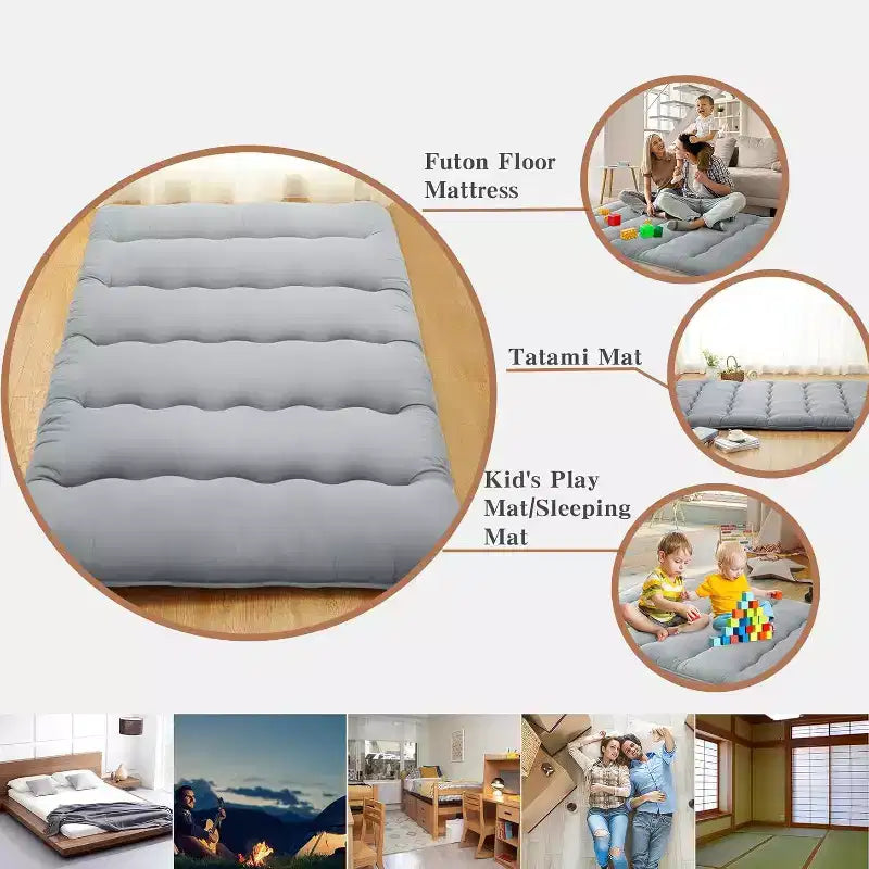 Colchón futón japonés, colchoneta plegable para dormir en el suelo, tatami para el hogar, colchón para camping
