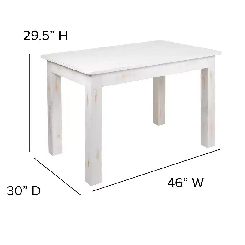 Flash Furniture 46 x 30 Rectangular Solid Pine Farm Dining Table