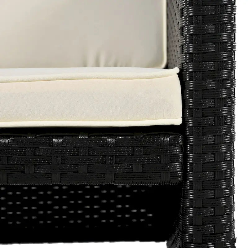 Vierkante loungeset van rotan voor buiten met spa-omlijsting en frame