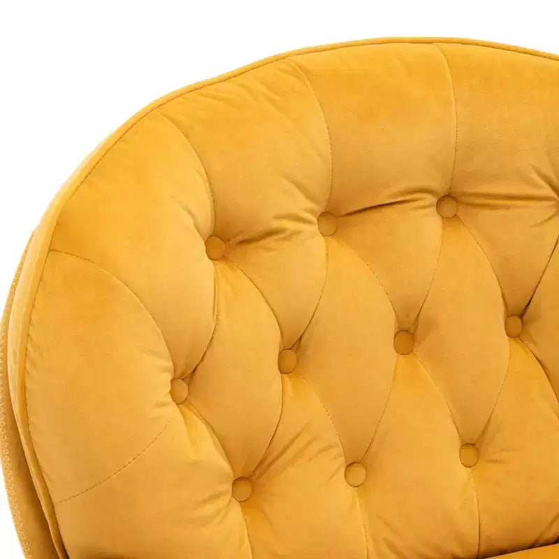 Okak Samt-Sessel mit Hocker, moderner armloser Wohnzimmersessel im Mid-Century-Stil, weicher und bequemer Sessel zum Fernsehen und Spielen