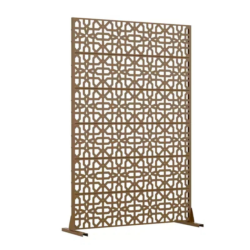 MAYEERTY Galvanized Steel Room Divider Outdoor and Indoor Divider with Free Standing Privacy Screen for Balcony Patio