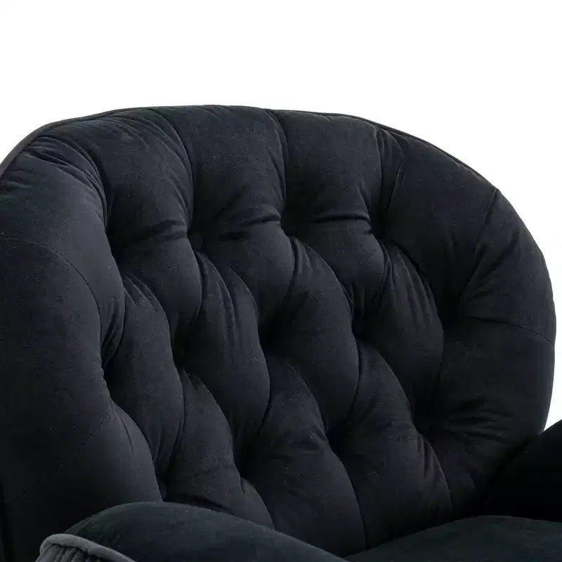 Okak Samt-Sessel mit Hocker, moderner armloser Wohnzimmersessel im Mid-Century-Stil, weicher und bequemer Sessel zum Fernsehen und Spielen