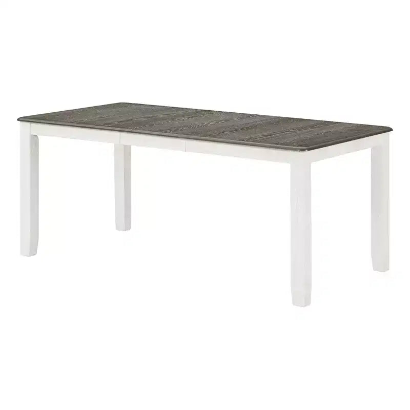 Farmhouse Extendable Dining Table Set for 6, Rectangular Table and 6 Upholstered Chairs