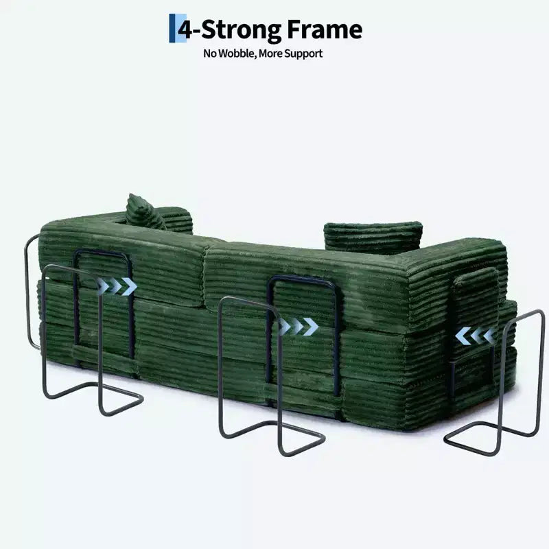 Sofá cama convertible 5 en 1 de 80,7, de pana, soporta 1200 lb, sin ensamblaje