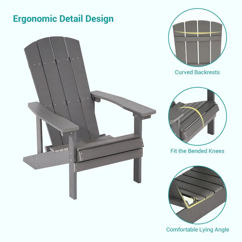 Bonosuki Weather-resistant Wood Outdoor Adirondack Chairs-Set of 4