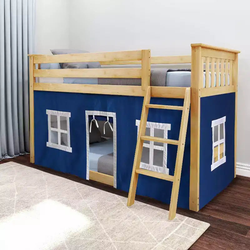 Max & Lily Twin over Twin Low Bunk with Curtains