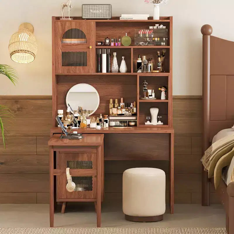 Escritorio de computadora de madera para oficina en casa Okak, con escritorio/silla y estantería, escritorio de estudio y escritura con almacenamiento para adolescentes y estudiantes