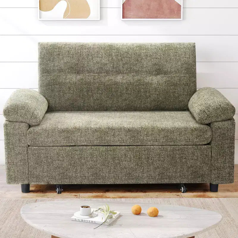 Dyonery 3-in-1 Convertible Sofa Bed, Pull Out Sleeper Sofa with Adjustable Backrest