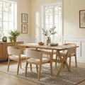 Set da pranzo moderno di metà secolo Christopher Knight Home Simon, 5 pezzi, in legno di caucciù con sedie imbottite in bouclé
